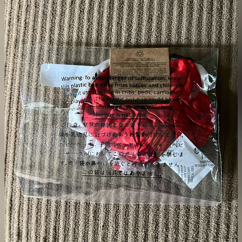 Coach Signature Boardwalk Floral Print Hair Ties Pack nwt in packaging - Picture 4 of 4